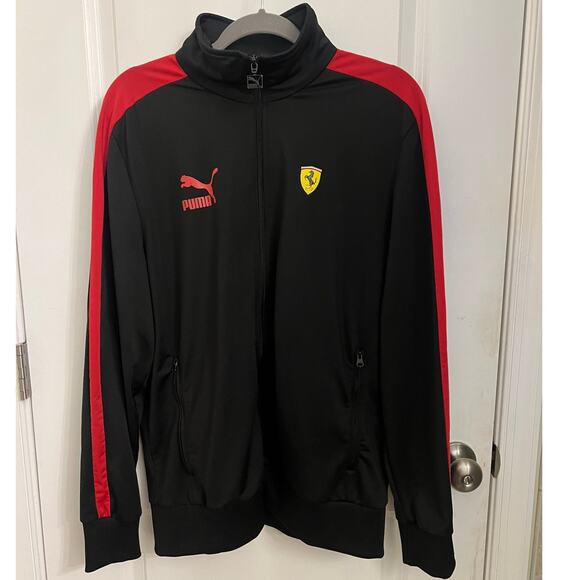 Puma Scuderia Ferrari Track Jacket Men's Large Motorsport Racing Logo Athleisure - Picture 1 of 12